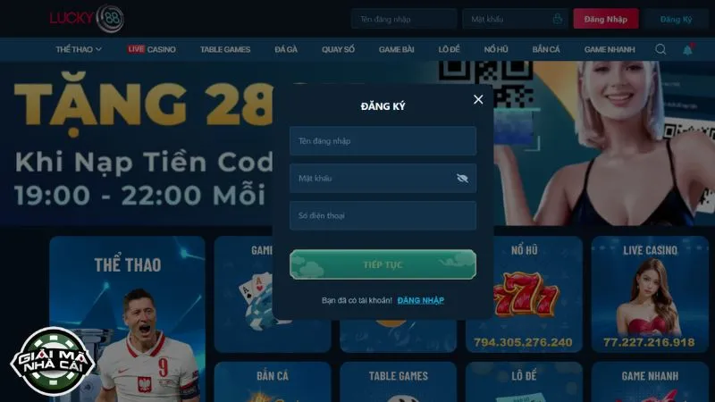 Các bước để mở tài khoản tại Lucky88